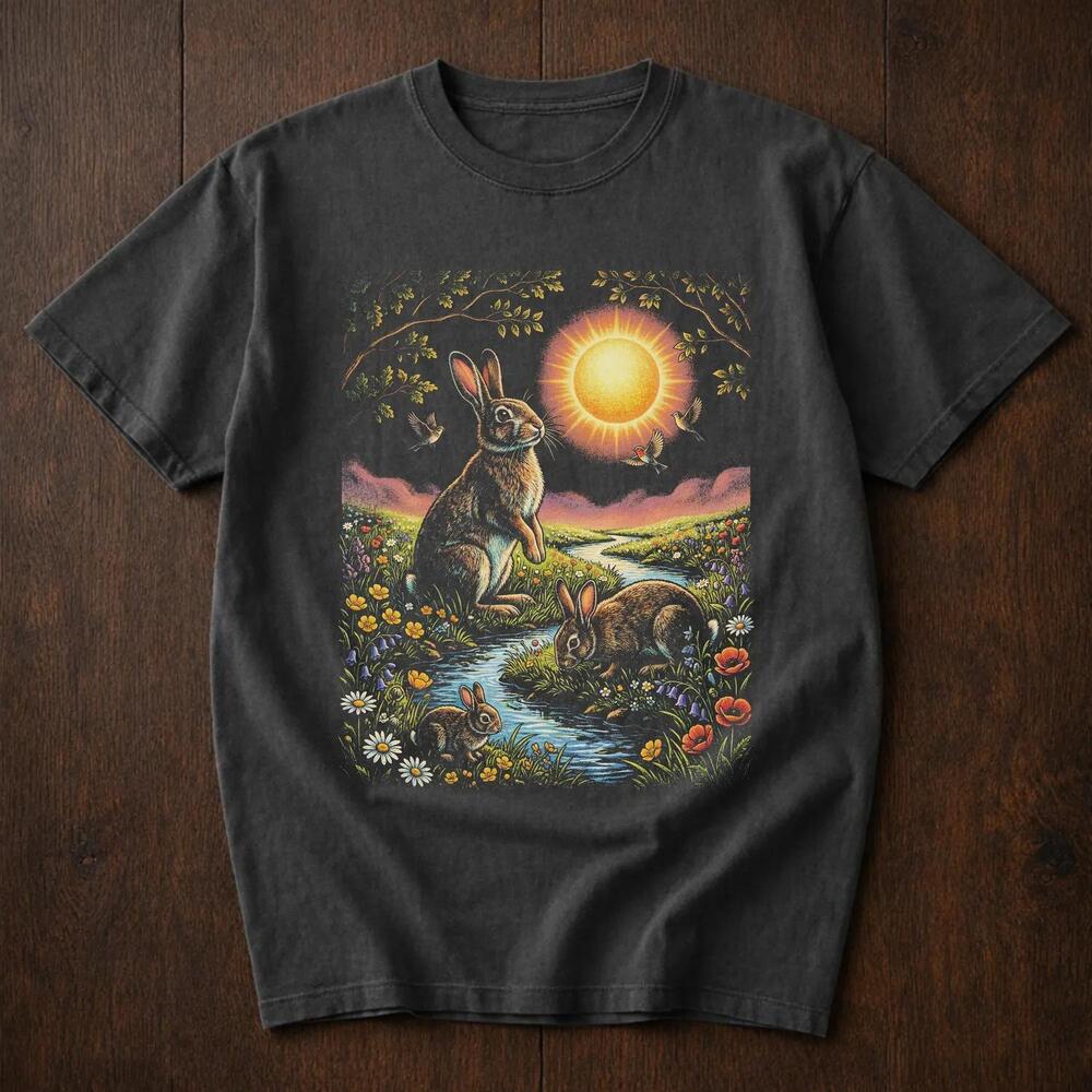 Easter Bunny Shirt, Retro Spring Graphic S Tee, Cottontail Aesthetic Easter